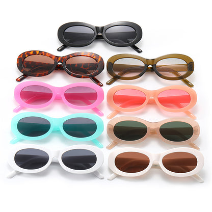 Retro Plastic Small Oval Sunglasses