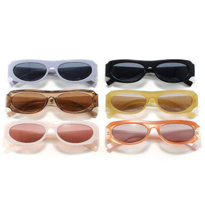 Retro Y2K Tinted Small Oval Cat Eye Sunglasses