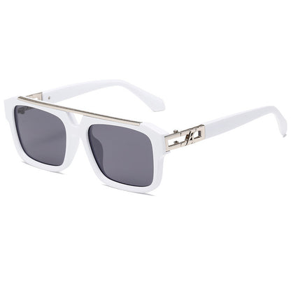 Oversized Luxury Flat Top Double Bridges Square Sunglasses