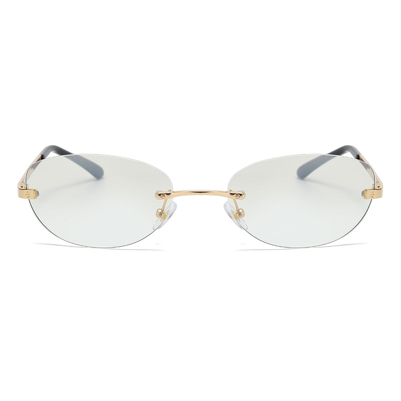 Fashion Small Oval Rimless Sunglasses