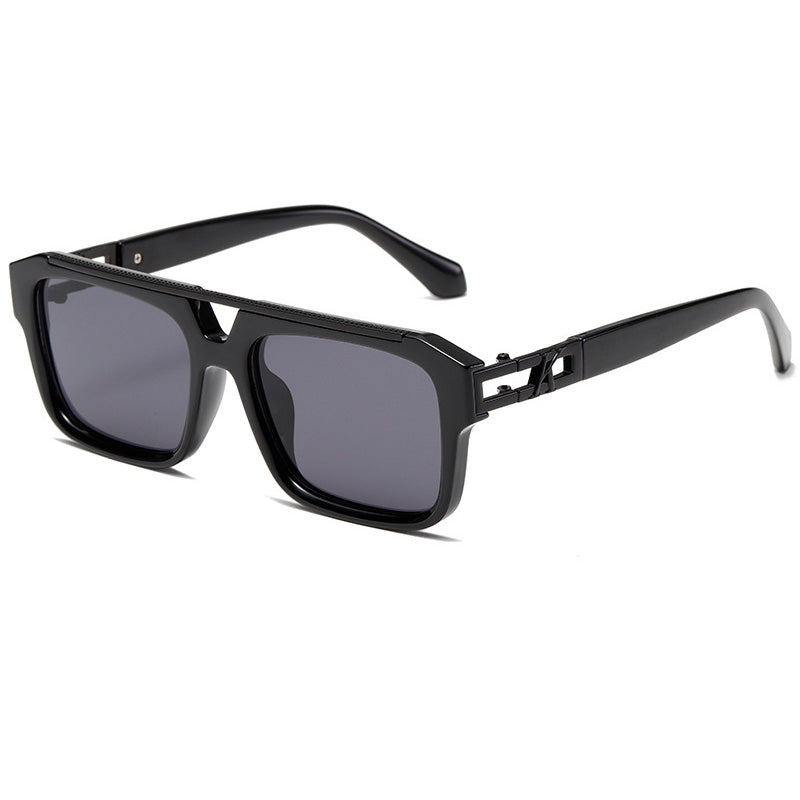 Oversized Luxury Flat Top Double Bridges Square Sunglasses