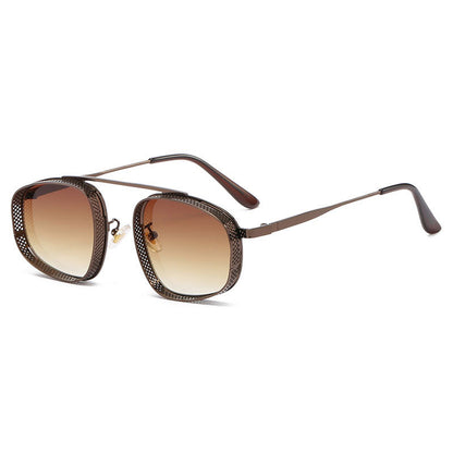 Vintage Metallic Steampunk Oval Sunglasses
