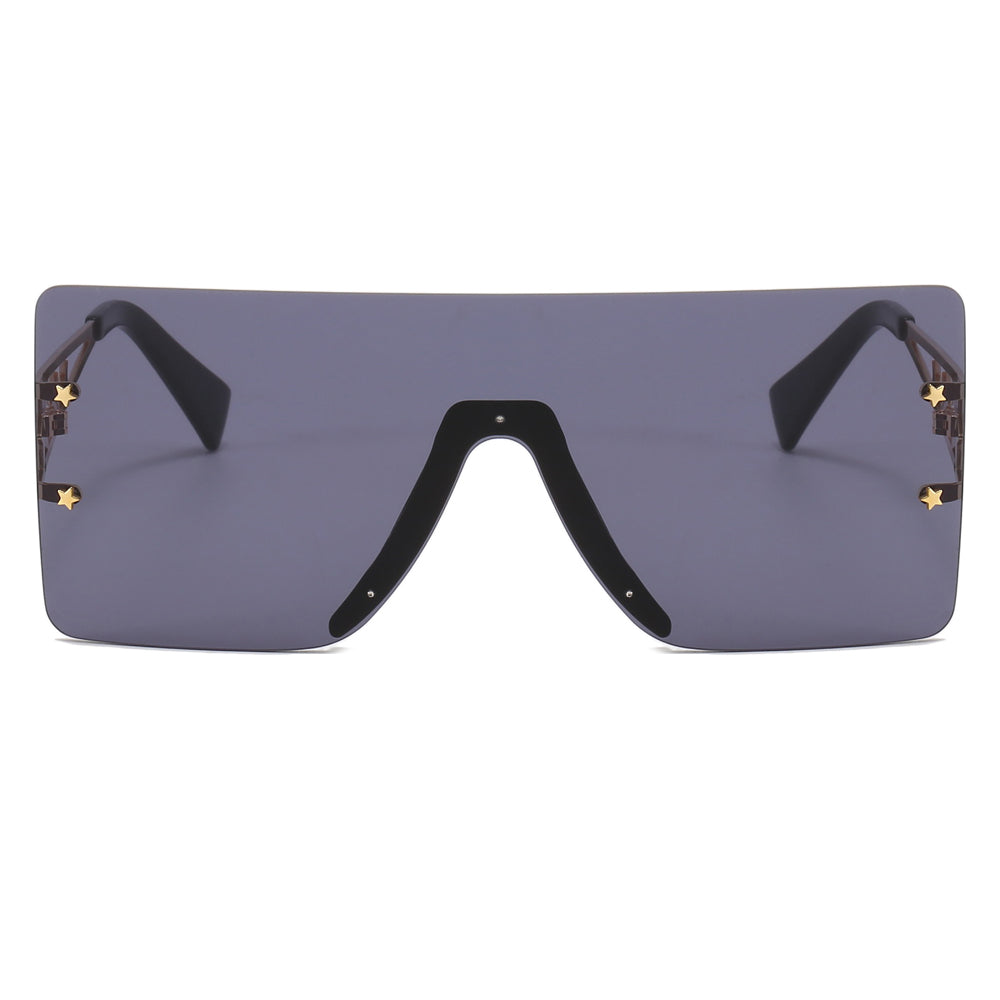 Flat Top Oversized Square Rimless Sunglasses