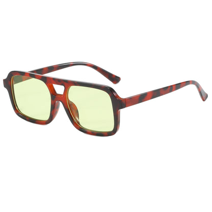 Trendy Rectangle Flat Top Shades Sunglasses