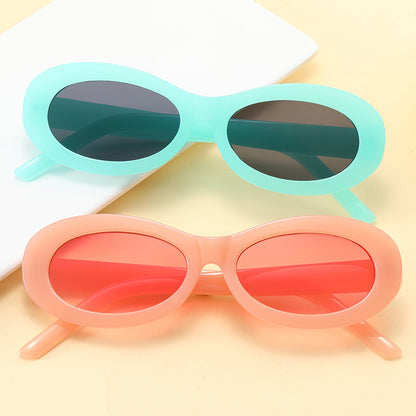 Retro Plastic Small Oval Sunglasses