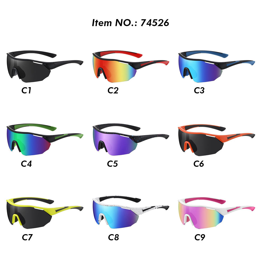 Half Rim Oversize Shield Polarized Sunglasses