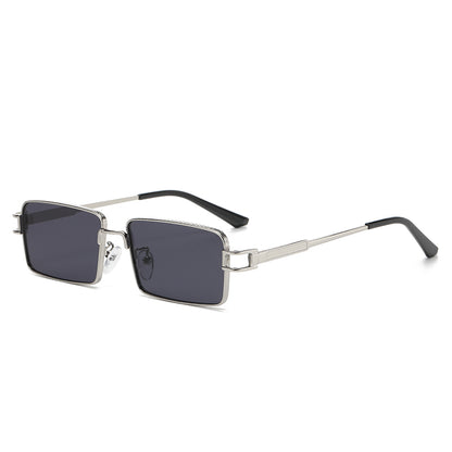 Rectangle Narrow Metal Frame INS Street Style Sunglasses