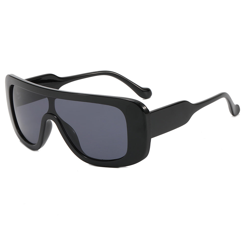 Flat Top One Piece Lens Sunglasses