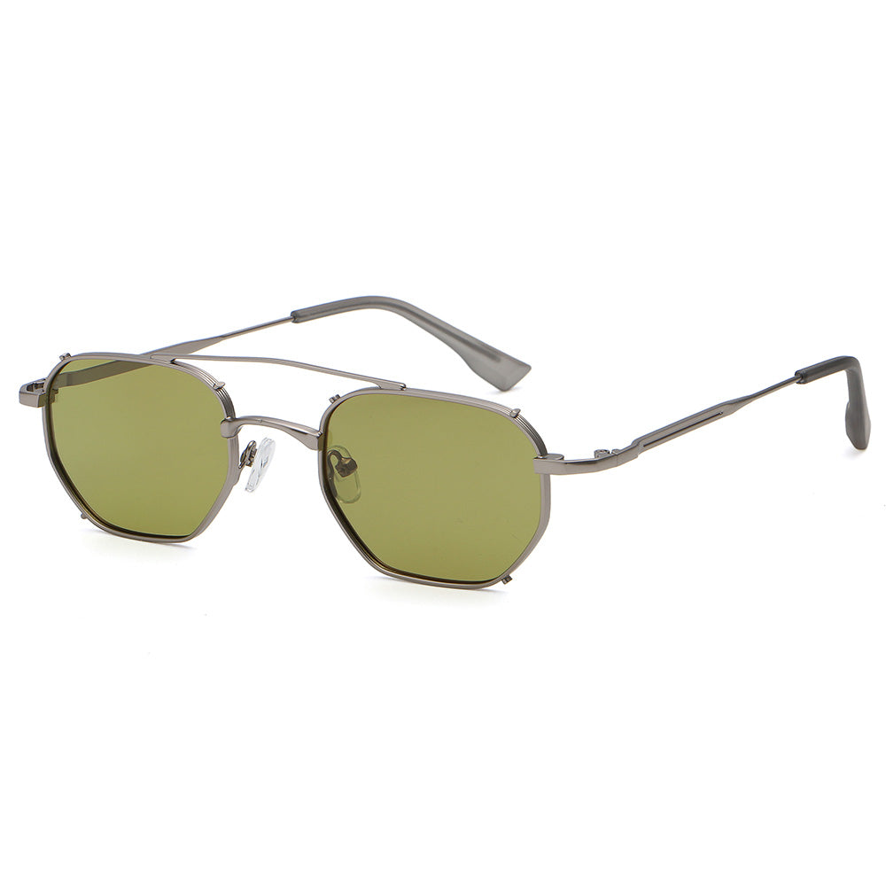 Flat Top Metal Frame UV400 Gradient Shades Sunglasses
