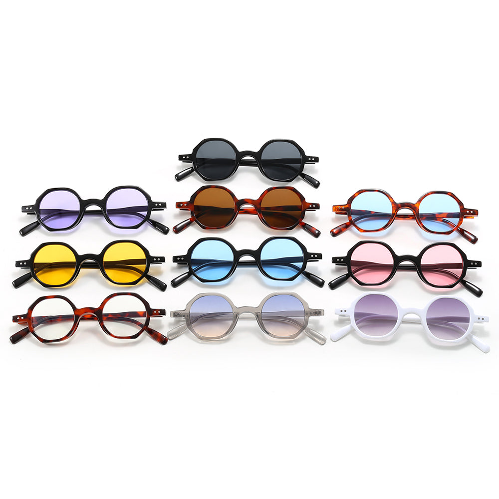 Vintage Women Small Hexagon Shaped UV400 Sunglasses