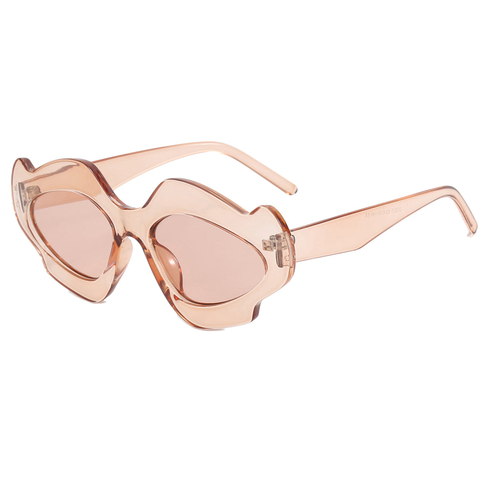 Irregular Hip-Hop Punk Flower Shape Wavy Design Sunglasses