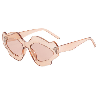 Irregular Hip-Hop Punk Flower Shape Wavy Design Sunglasses
