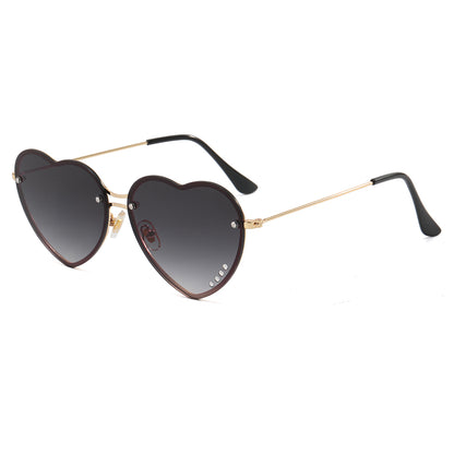 Heart Love Shades Metal Frame Sunglasses