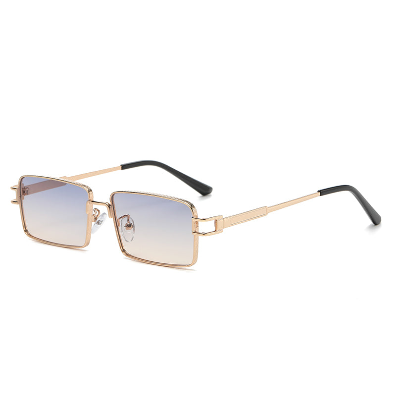 Rectangle Narrow Metal Frame INS Street Style Sunglasses