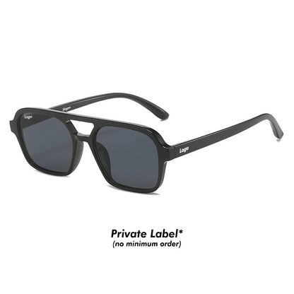 Retro Double Bridges Small Rectangle Sunglasses