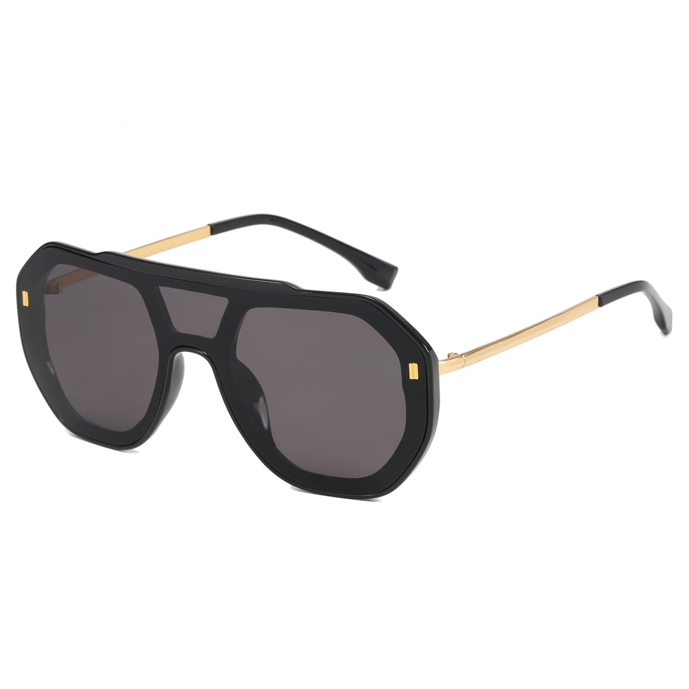 Oversized Big Frame Round One-Piece Outdoor Shades Sunglasses