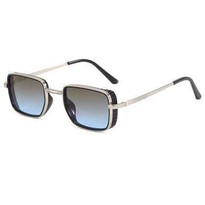 Rectangle Steampunk Metal Frame Sunglasses