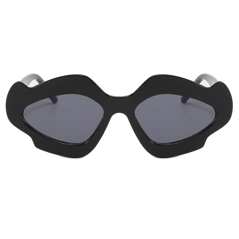 Irregular Hip-Hop Punk Flower Shape Wavy Design Sunglasses