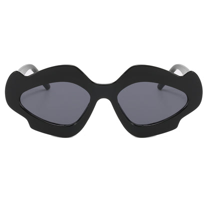 Irregular Hip-Hop Punk Flower Shape Wavy Design Sunglasses