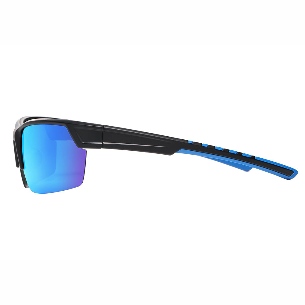 Men Rectangular Half Frame Polarized Sports Driving Sunglasses