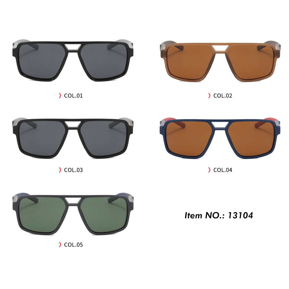 Oversized Square Flat Top Outdoor Vacation Polarized Sunglasses