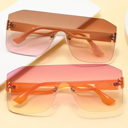 One Piece Tinted Lens UV400 Rimless Sunglasses