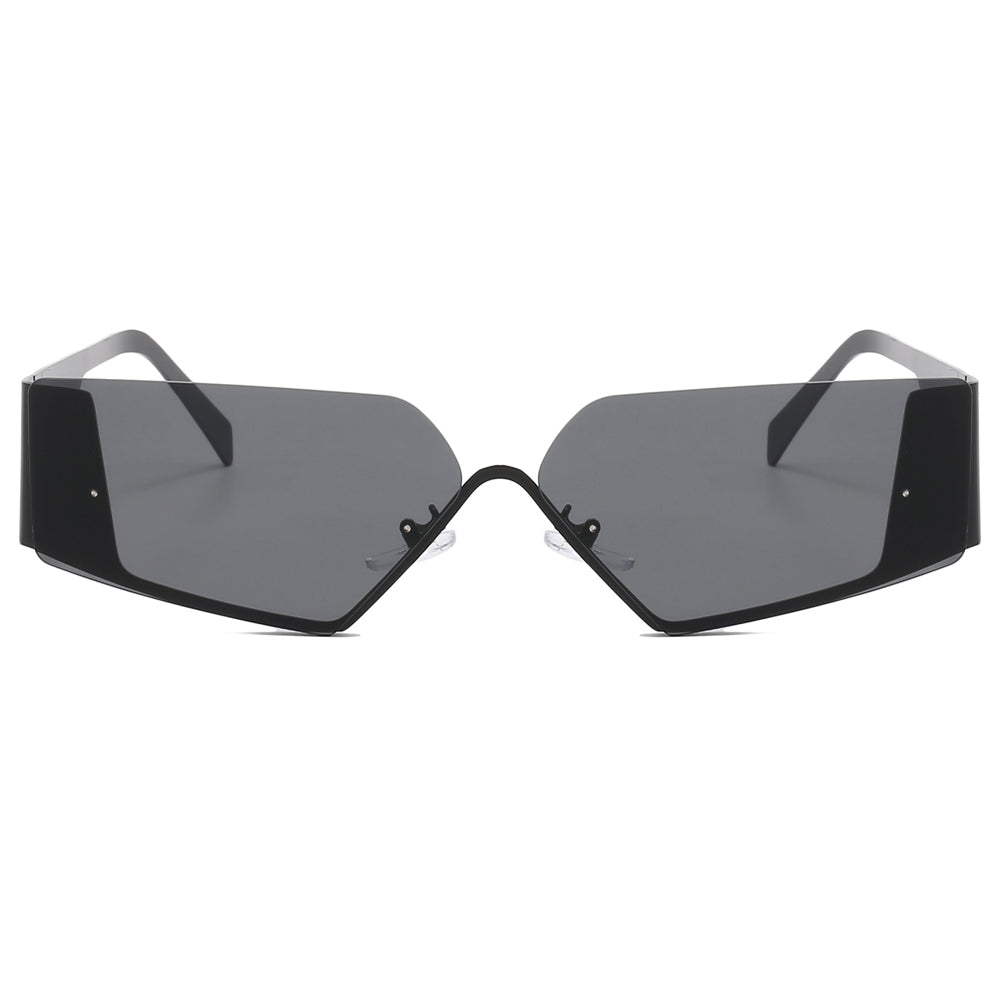 Rimless Irregular Narrow Shades Sunglasses