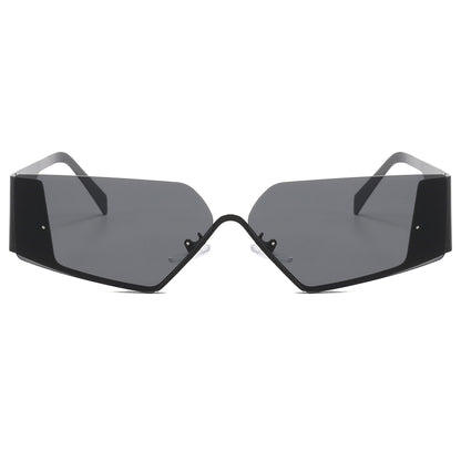 Rimless Irregular Narrow Shades Sunglasses