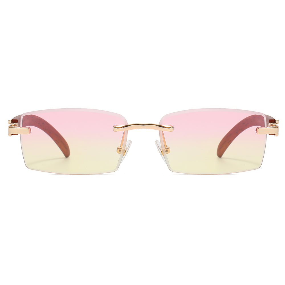 Retro Small Rimless Rectangular Sunglasses