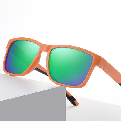 Vintage Square Chic Shield Mirrored Polarized Sporty Sunglasses