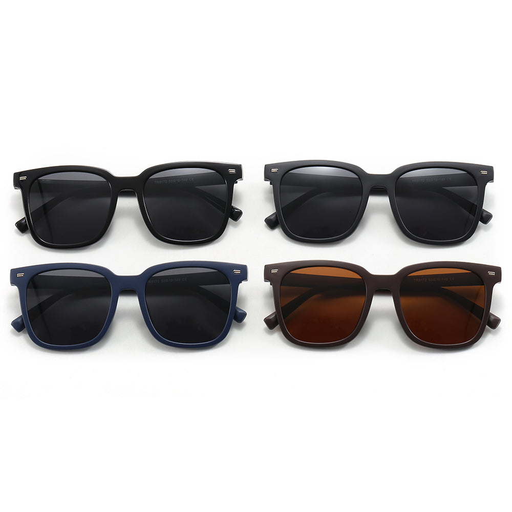 Retro Classic TR Frame Square Polarized Sunglasses