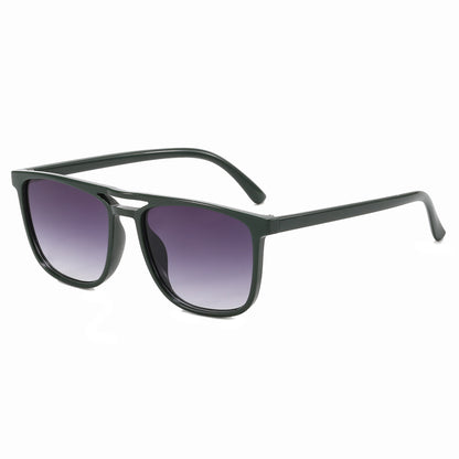 Double Bridge Flat Top Square Sunglasses