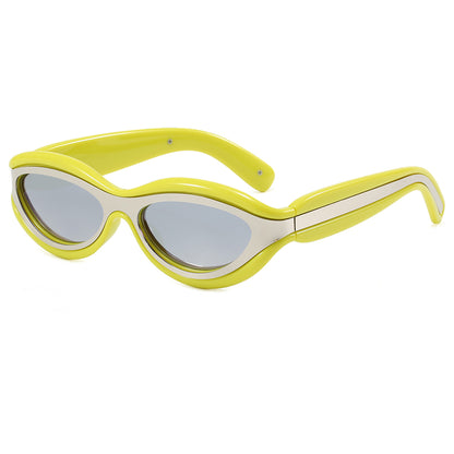 Y2K Vintage Oval Cat Eye Travel Shades Sunglasses