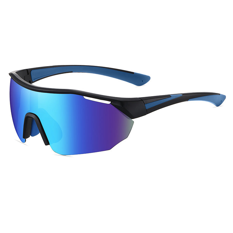 Half Rim Oversize Shield Polarized Sunglasses