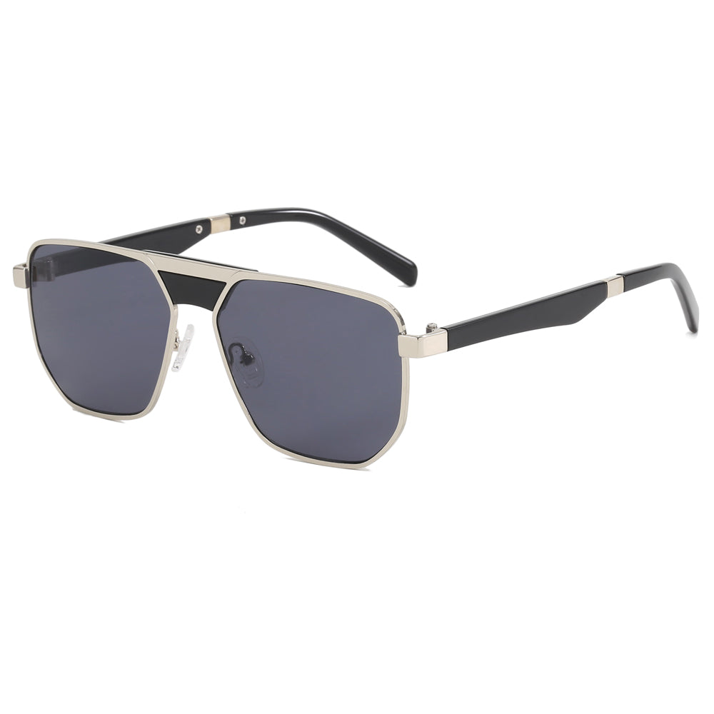 Men Oversized Luxury Shades Flat Top Square Sunglasses