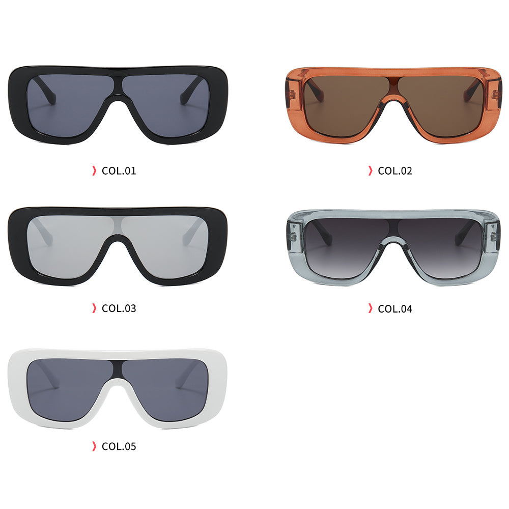 Flat Top One Piece Lens Sunglasses