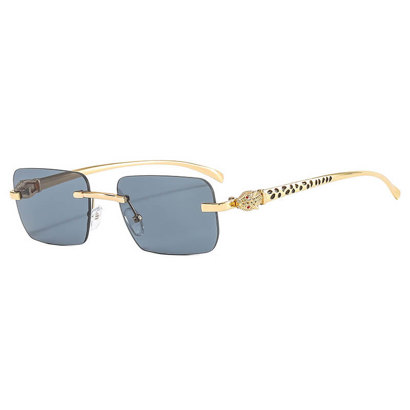 Panther Rectangular Rimless Sunglasses