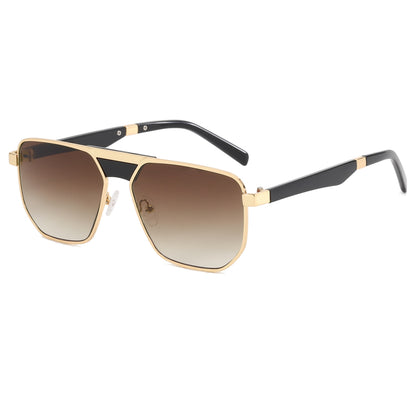 Men Oversized Luxury Shades Flat Top Square Sunglasses