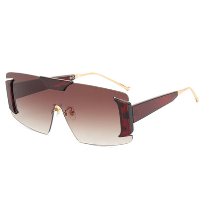 Flat Top One Piece Lens Shades Sunglasses