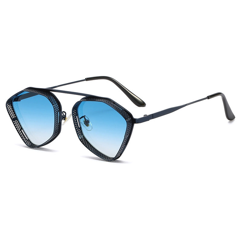 Vintage Metallic Steampunk Polygonal Sunglasses