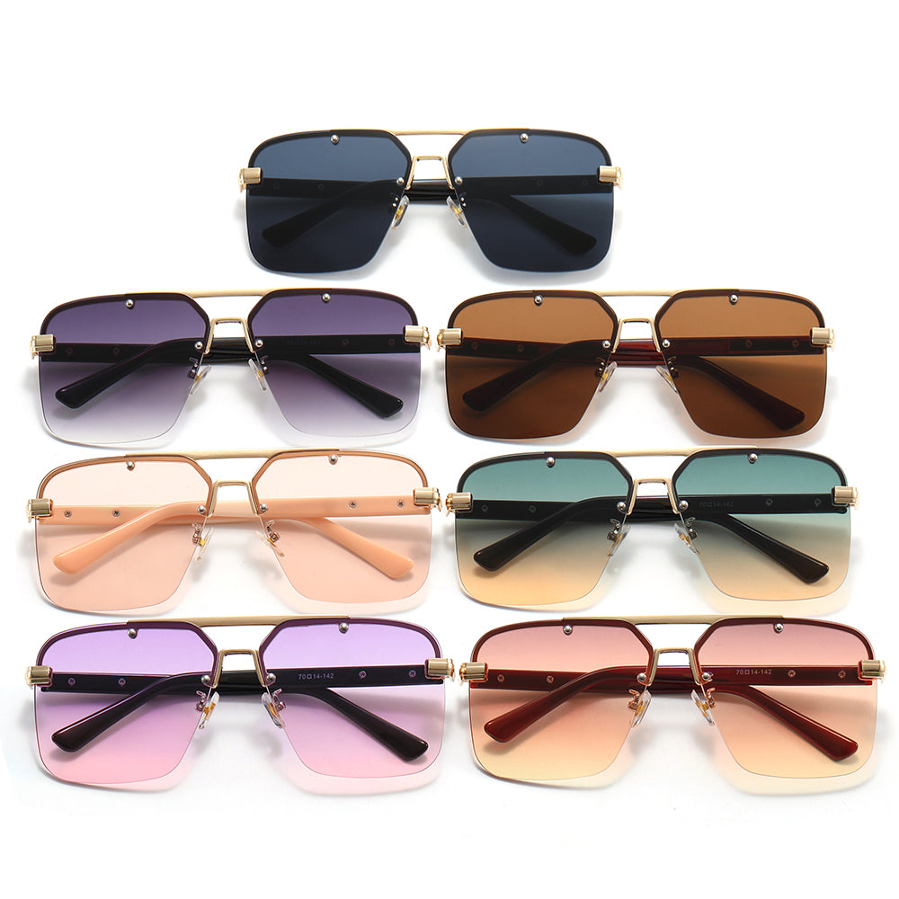 Metal Frame UV400 Gradient Shades Sunglasses