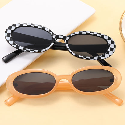 Retro Vintage Plastic Small Oval Sunglasses