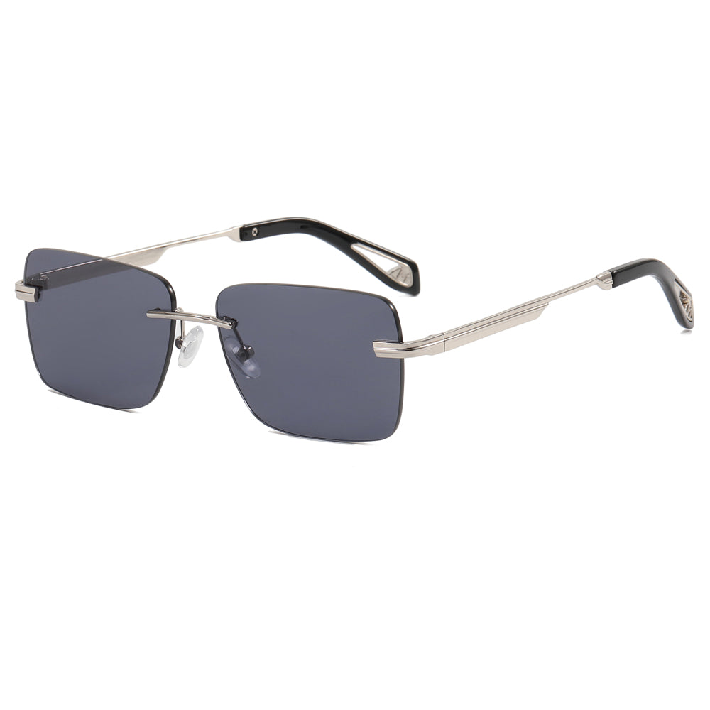 Rectangle Tinted Rimless Sunglasses