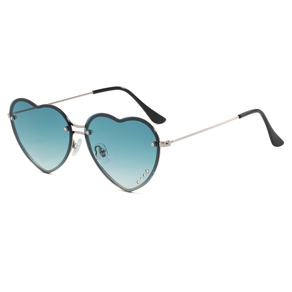 Heart Love Shades Metal Frame Sunglasses