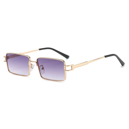 Rectangle Narrow Metal Frame INS Street Style Sunglasses