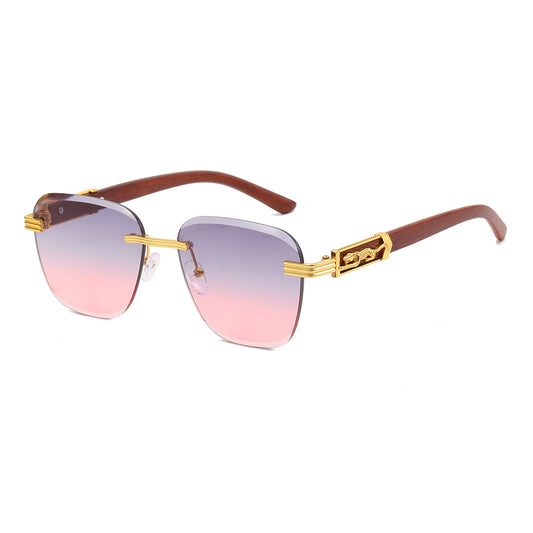 Rimless Rectangle Luxury Female SunGlasses