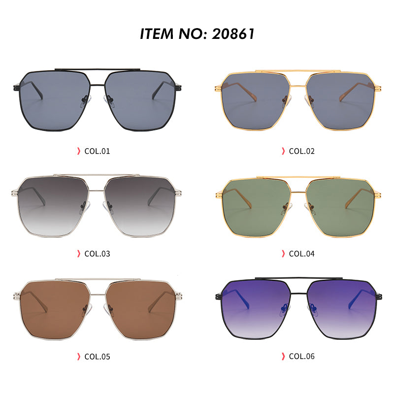 Metal Frame Gradient Men Shades Sunglasses
