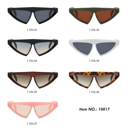Cat Eye Women Flat Top Small Triangle Sunglasses