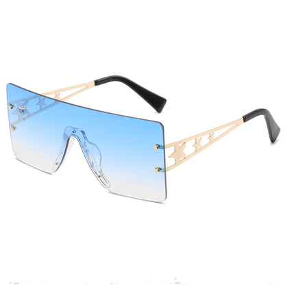 Flat Top Oversized Square Rimless Sunglasses