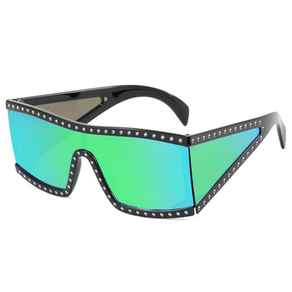 Oversize One Piece Lens Square UV400 Shades Sunglasses